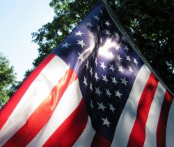 American Flag backlit Meme Template