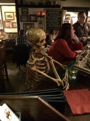 Skeleton waiting at bar Meme Template