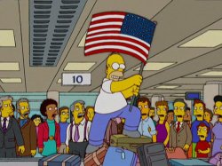 Homer Simpson USA Flag Meme Template