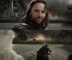 Aragorn Black Gate for Frodo Meme Template