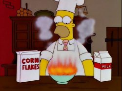 Homer Breakfast Fire Meme Template