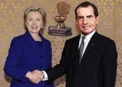 Hillary Shaking Nixon's Hand Meme Template