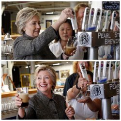 Hillary beer pour fail Meme Template