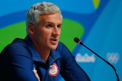 ryan lochte press lied robbery rio  Meme Template