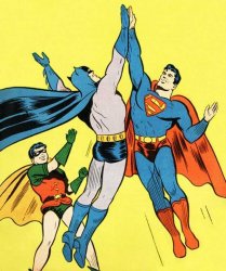 Superman Batman High Five Meme Template