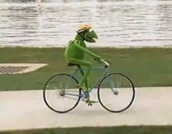 kermit riding a bike Meme Template