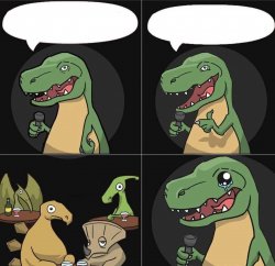 Stand Up T Rex fail Meme Template