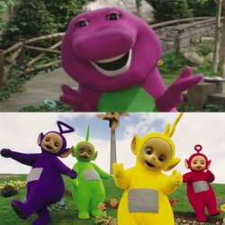 Tele-Barney Meme Template