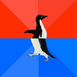 Wrong way penguin Meme Template