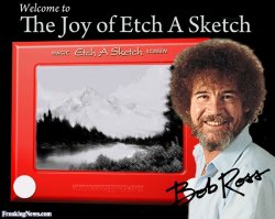 Bob Ross Etch a Sketch Magic On The Canvass Meme Template