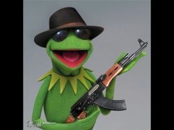 Kermit gone gangster Meme Template