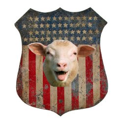 Sheep on American Shield Meme Template