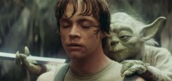 Yoda on Luke's Back Meme Template