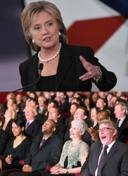 hillary laughing crowd Meme Template