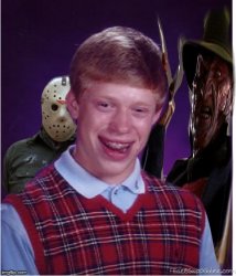 Jason Freddy and Bad Luck Brian Meme Template