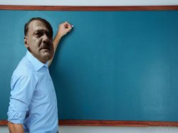 Hitler at chalkboard Meme Template