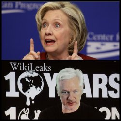 Hillary and Assange Meme Template