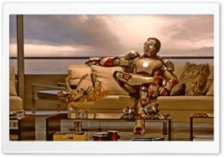 Iron man:sitting like a boss Meme Template