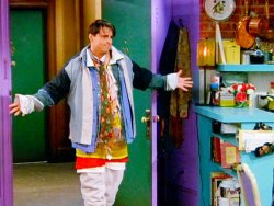 Joey wearing Chandler's clothes Meme Template