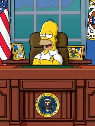 Homer Simpson White House Oval Office US President Meme Template