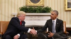 Trump shakes Obama's hand Meme Template