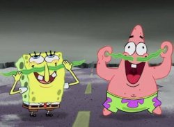 Spongebob and Patrick Seaweed Meme Template