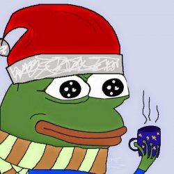 Pepe Comfy Christmas Meme Template