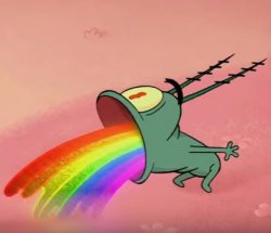 Plankton RainbowPuke Meme Template