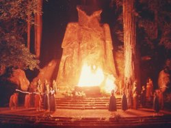 Bohemian Grove Sacrifice Ritual to Minerva Owl Meme Template