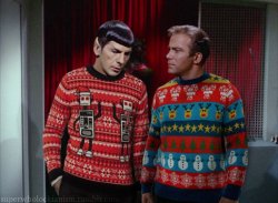 Kirk & Spock Christmas Meme Template