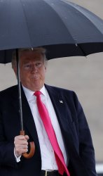 Trump in the Rain Meme Template