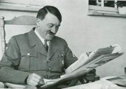 Hitler reading a newspaper Meme Template