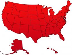 Red USA map Meme Template