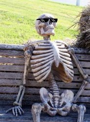 Deal with it Waiting Skeleton Meme Template
