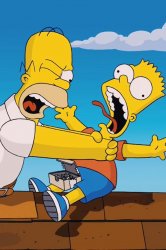 Homer choking Bart Meme Template