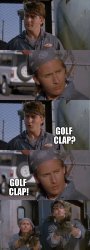 bad pun golf clap Meme Template