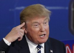 Trump pointing to head Meme Template
