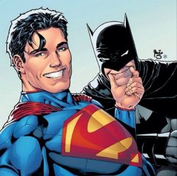 Superman and Batman smiling Meme Template