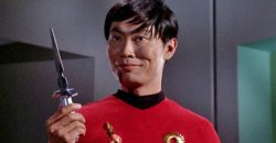 Sulu's sinister shadow shall surely slice,,,   Meme Template