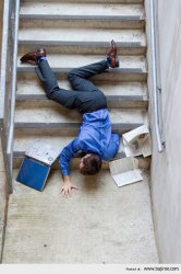 Guy Falling Down Stairs Meme Template