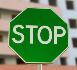 Green stop sign  Meme Template