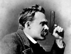 Nietzsche with gun Meme Template