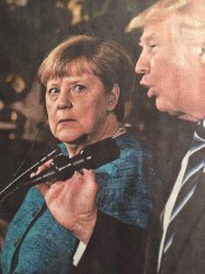 Merkel and Trump WTF moment Meme Template