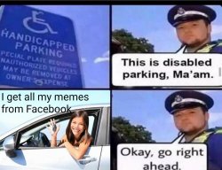 Disabled parking Meme Template