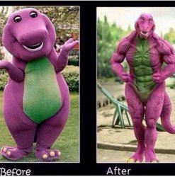 Barney Before and After Meme Template