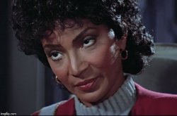 Uhura not amused Meme Template