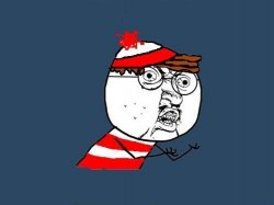 Y U No Waldo Meme Template