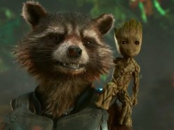 Rocket and baby groot Meme Template