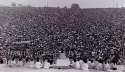 Swami Opening Woodstock - wikimedia; Public Domain Meme Template