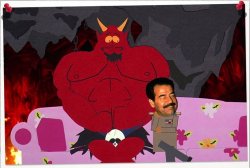 Saddam and satan Meme Template